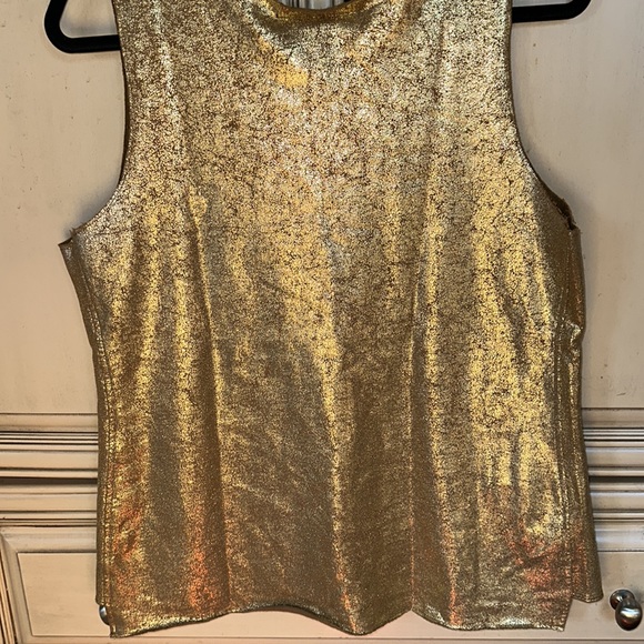 BCBG Maxazria Distressed Gold Tank Top Size L - Picture 4 of 8